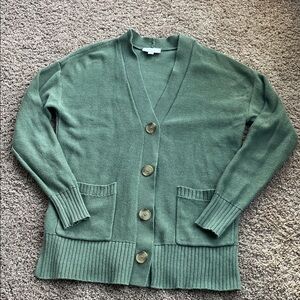 LOFT Sage Green Button Up Women's Cardigan Size Small
